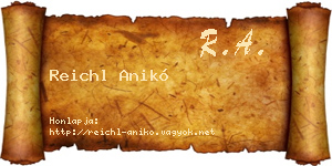 Reichl Anikó névjegykártya